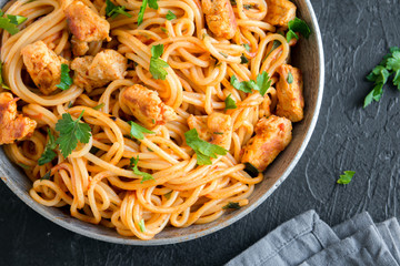Chicken pasta with tomato sauce