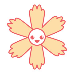 cute cartoon happy flower kawaii adorable vector illustration