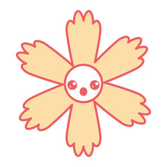 cute cartoon happy flower kawaii adorable vector illustration