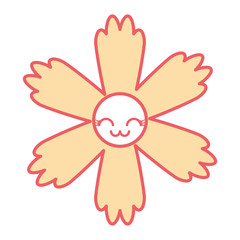 cute cartoon happy flower kawaii adorable vector illustration