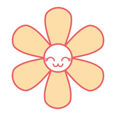 Fototapeta na wymiar cute flower smiling kawaii cartoon vector illustration
