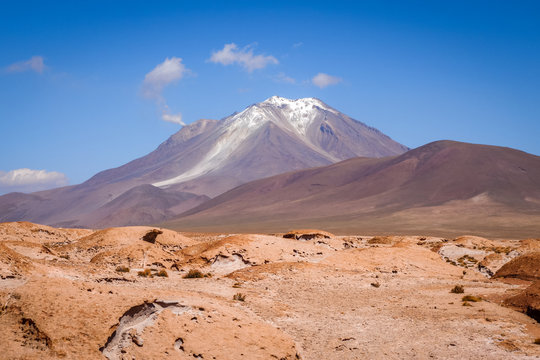Mountains and desert landscape in sud lipez, Bolivia