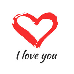 Red grunge heart shape with text 