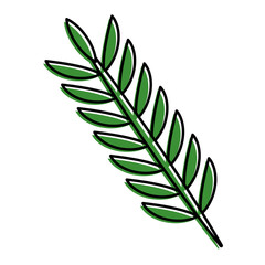 Obraz premium spring branch with green leaves natural vector illustration