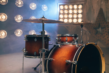 Fototapeta na wymiar Drum-kit, drum-set, percussion instrument, drumkit