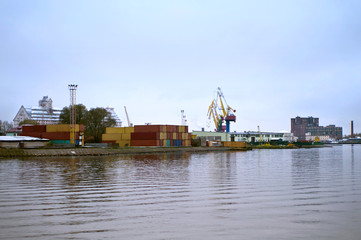 Fototapeta premium Kaliningrad commercial port. Seaport on the Baltic sea.