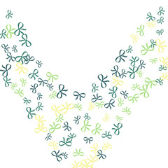 Festive Background with Colorful Bows. Delicate Pattern for Postcard, Print, Banner or Poster. Little Pretty Bows For Party Decoration, Wedding, Birthday or Anniversary Invitation. Vector