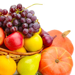 Fruit and vegetable isolated on a white background.