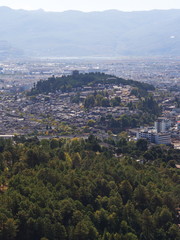 A  view of Lijiang Old Town from the top of  Elephant Hill, a short walk north of the Old Town of Lijiang in Yunnan province, China in 2012 , November 17th