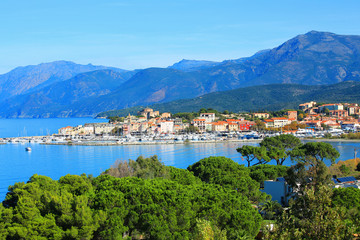 Fototapeta na wymiar Saint Florent on Corsica Island, Mediterranean Sea, France