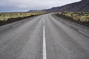 Icelandic landscape with country roadway