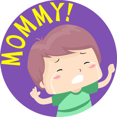 Kid Boy Toddler Calling Mommy Illustration