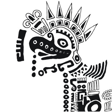 Mexican Aztec drawing Eagle Tatoo