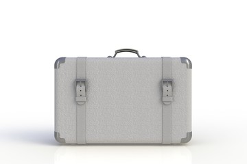 Suitcase of a traveler isolated on white background, 3D rendering