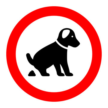 No dog pooping warning sign