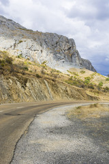 Winding asphalt road in Spain