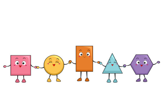 Basic Shapes Mascots Illustration