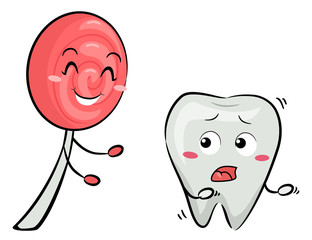 Tooth Candy Mascots Illustration