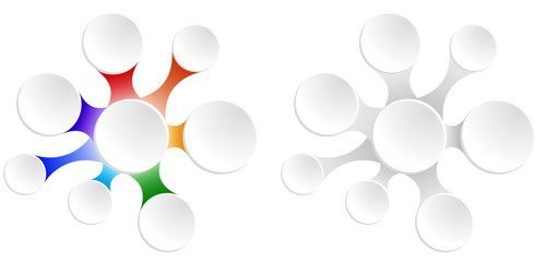 Set of rainbow flowers for infographics with space for text. Vector element for your design