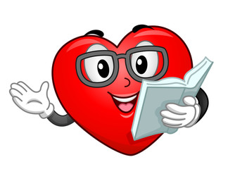 Mascot Heart Story Telling Illustration