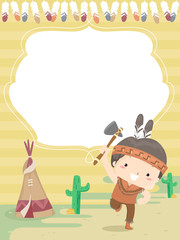 Kid Boy Indian Frame Background Illustration