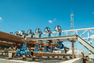 Oil and gas processing plant with pipe line valves