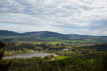 Fototapeta na wymiar view from observation point in Prachovske skaly