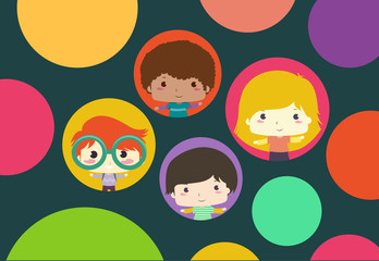 Kids Circles Design Background Illustration
