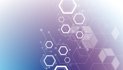 Abstract repeating hexagonal shape and futuristic technology concept background