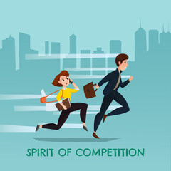Fototapeta na wymiar Spirit Of Competition Urban Poster