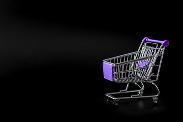trolley for products in a supermarket isolated