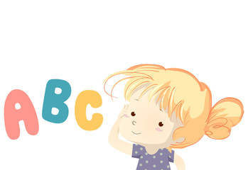 Kid Girl Listening Exercise Illustration