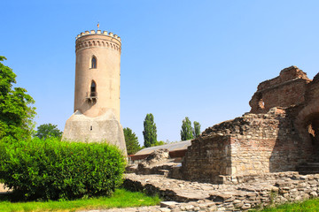 Fototapeta na wymiar Chindia Tower and ruins of the Royal Court, Targoviste, Romania
