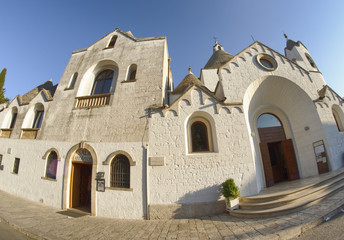 Fototapeta na wymiar Alberobello Church, Apulia - Italy