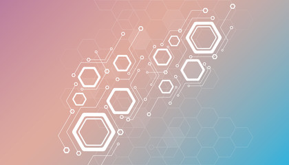 Abstract repeating hexagonal shape and futuristic technology concept background