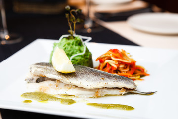 Dorada in herbs sauce