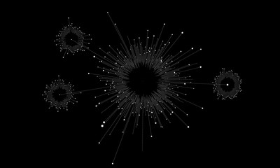 Obraz premium Big data circular visualization. Futuristic infographic. Information aesthetic design. Visual data complexity. Complex data threads analysis. Social network representation. Abstract business graph.