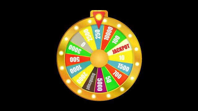 Animation Wheel Of Game. alpha channel   4k video
