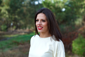 Attractiv brunette girl in the forest