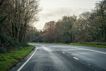 Fototapeta premium A390 road between st austell and truro cornwall uk 