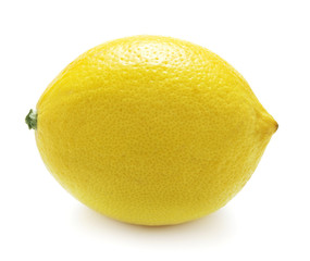 single lemon isolated on white background
