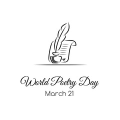 World poetry day. Vector greeting card