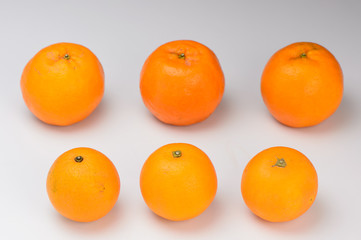 fresh oranges isolated on white background
