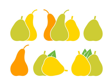Pear logo. Isolated pear on white background