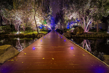 Fototapeta premium Central Business District at night in Guangzhou China