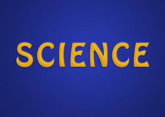 Science. Paper cutout illustration. Blue and yellow paper.