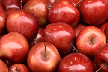 Red apples. Fruits in the market.Texture of apples.