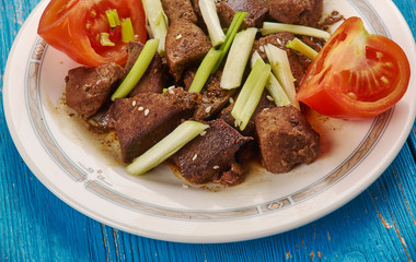 Central Asian Kebab from .mutton liver