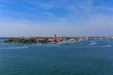 Naklejka premium Harbor Along the Coast of Venice