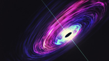 Supermassive black hole feasts on the hot accretion disk around it and at the same time shooting out powerful jets of radiation
